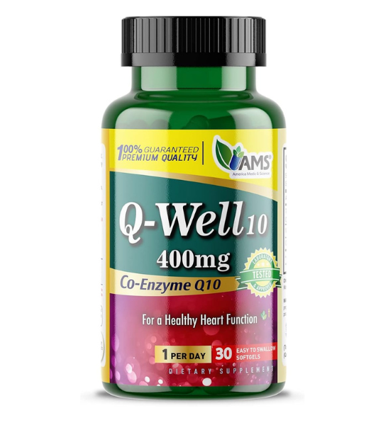 America Medic & Science Q-Well-10, CoQ10, 400mg Softgels in Pakistan