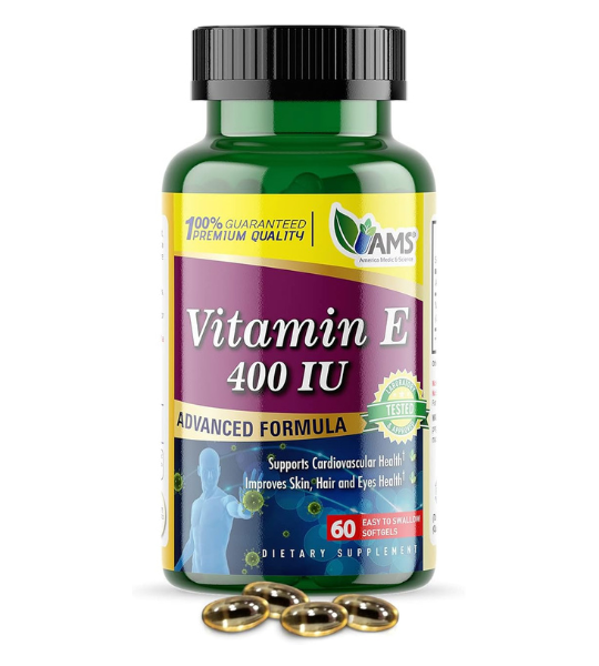 America Medic & Science Vitamin E 400 IU, 60 Softgels in Pakistan