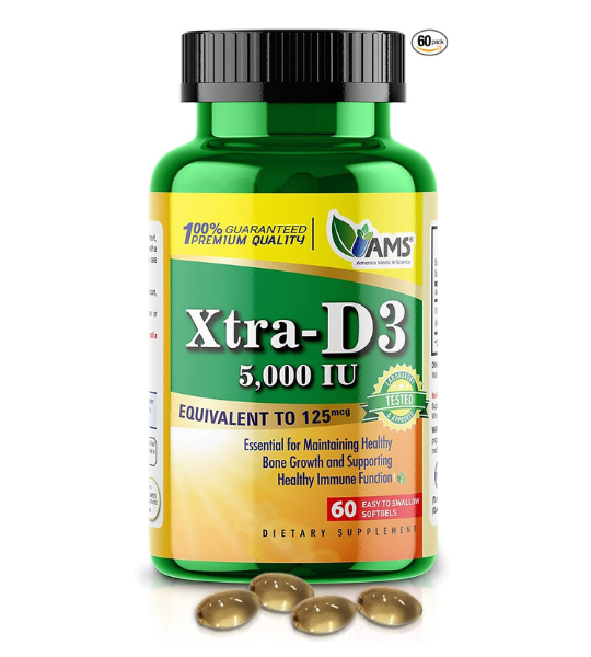 America Medic & Science Xtra D3 Vitamin D 5,000 IU (125 mcg) Softgels in Pakistan