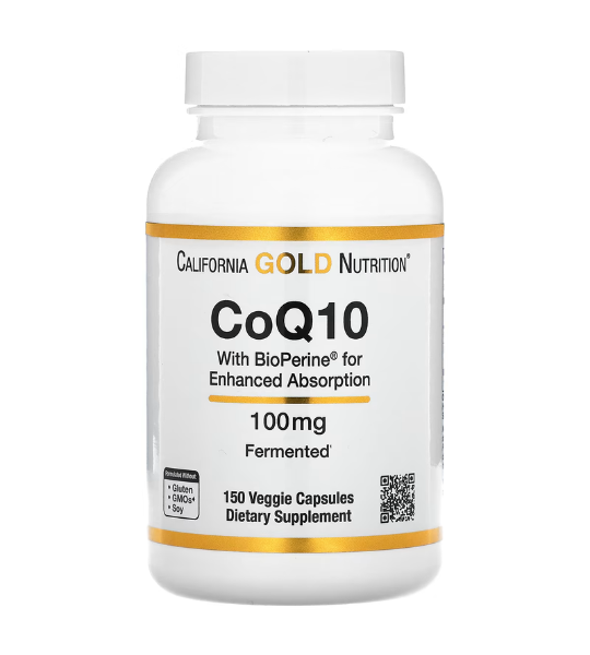 California Gold Nutrition, CoQ10, Ubiquinone USP with Bioperine® 100 mg, 150 Capsules in Pakistan