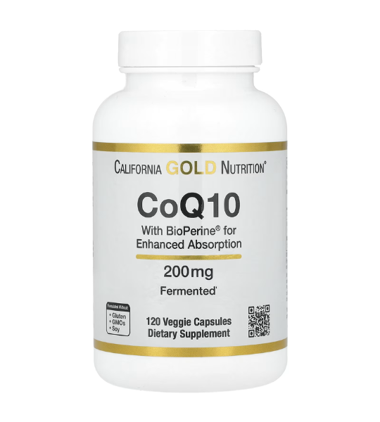 California Gold Nutrition, CoQ10 with Bioperine®, 200 mg, 120 Veggie Capsules in Pakistan