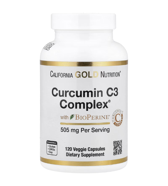 California Gold Nutrition, Curcumin C3 Complex® with BioPerine® Black Pepper Extract, Turmeric Curcumin Complex, Enhanced Bioavailablity, 120 Veggie Capsules