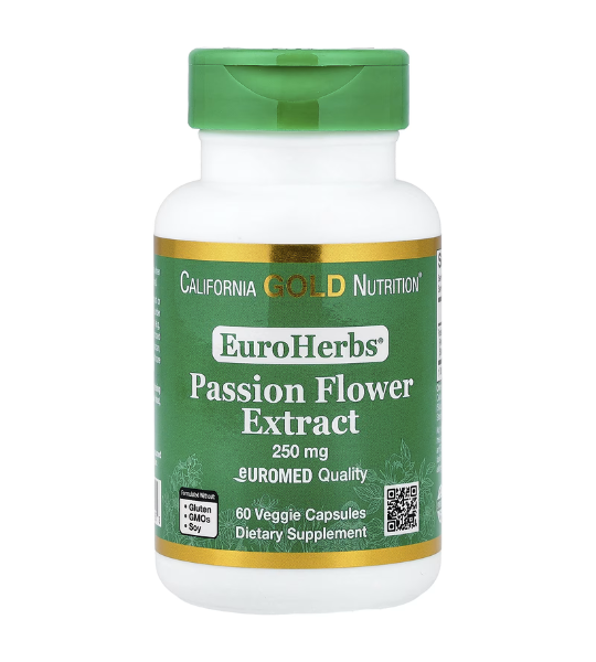 California Gold Nutrition, EuroHerbs®, Passion Flower Extract 250 mg, 60 Veggie Capsules in Pakistan