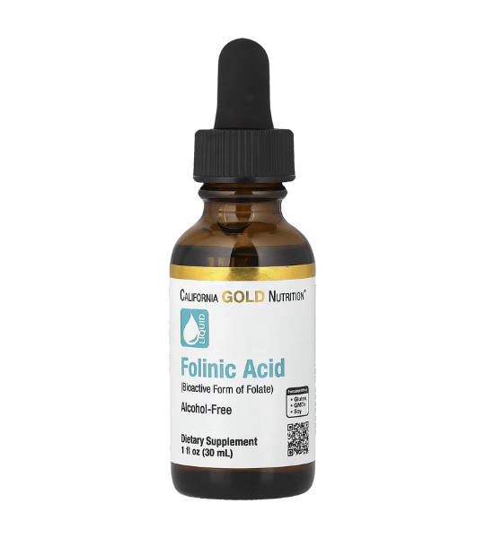 California Gold Nutrition, Folinic Acid, Alcohol Free, 1 fl oz (30 ml) in Pakistan