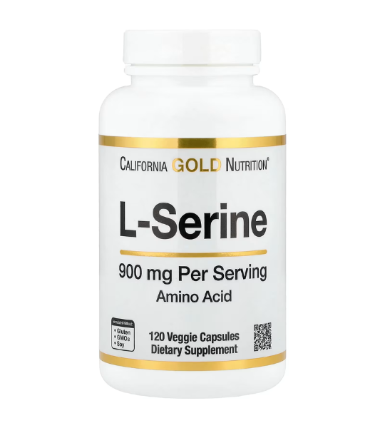 California Gold Nutrition, L-Serine, 900 mg, 120 Veggie Capsules in Pakistan