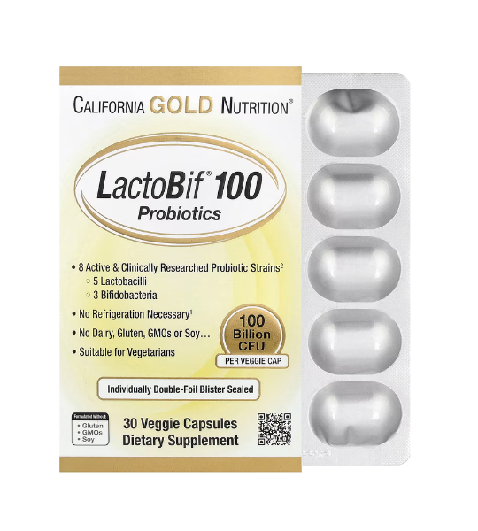 California Gold Nutrition, LactoBif® 100 Probiotics, 100 Billion CFU, 30 Capsules in Pakistan