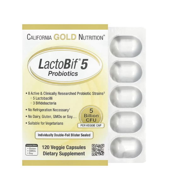 California Gold Nutrition, LactoBif® 5 Probiotics, 5 Billion CFU, 120 Capsules in Pakistan