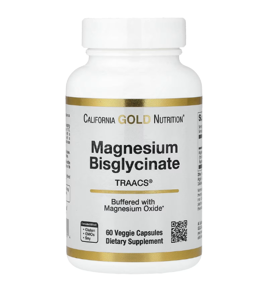 California Gold Nutrition, Magnesium Bisglycinate Chelate, Albion TRAACS®, 60 Veggie Capsules in Pakistan