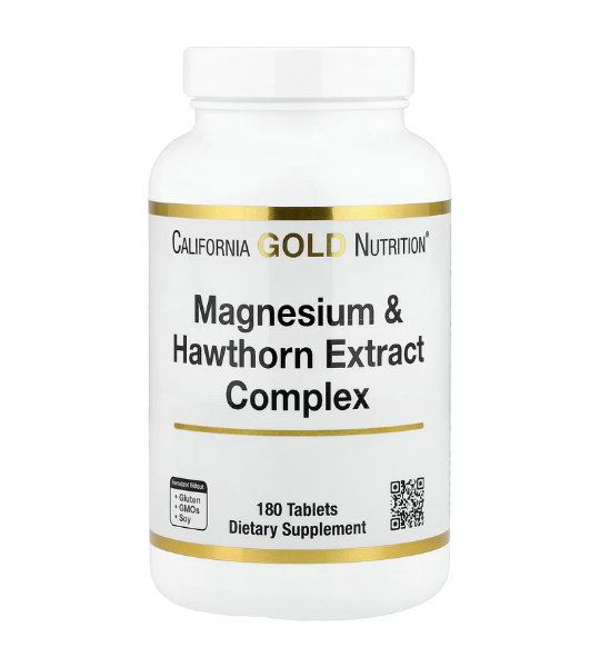 California Gold Nutrition, Magnesium & Hawthorn Extract Complex 180 Tablets in Pakistan