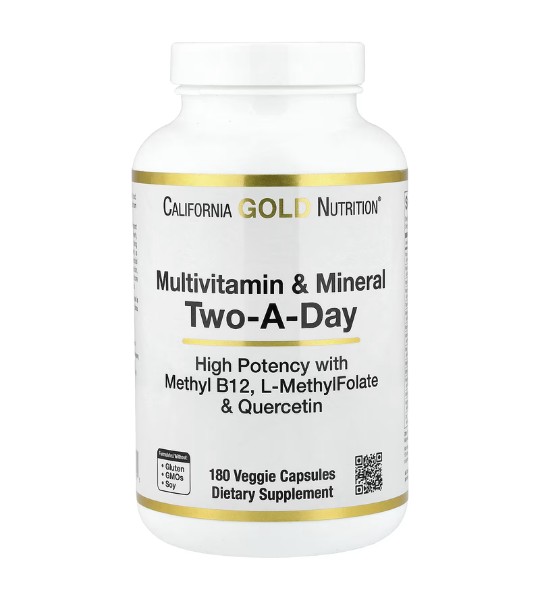 California Gold Nutrition, Multivitamin and Mineral Two-A-Day, 180 Veggie Capsules in Pakistan