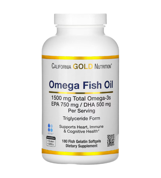 California Gold Nutrition, Norwegian Omega-3 Fish Oil with EPA/DHA, Natural Lemon, 180 Softgels in Pakistan