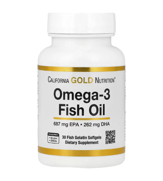 California Gold Nutrition, Omega-3 Fish Oil, 30 Fish Gelatin Softgels in Pakistan