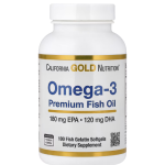 California Gold Nutrition, Omega-3 Premium Fish Oil, 100 Fish Gelatin Softgels in Pakistan