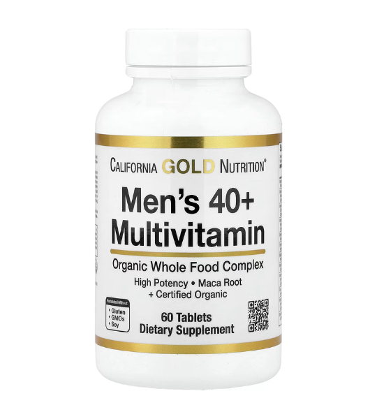 California Gold Nutrition, Organic Whole Food Men's 40+ Multivitamin 60 Tablets in Pakistan