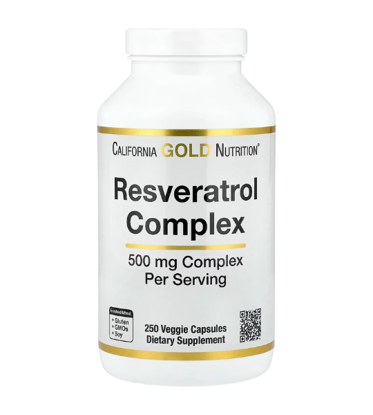 California Gold Nutrition, Resveratrol Complex with Grape Seed Extract, Red Wine Extract, and trans-Resveratrol, 250 Veggie Capsules in Pakistan