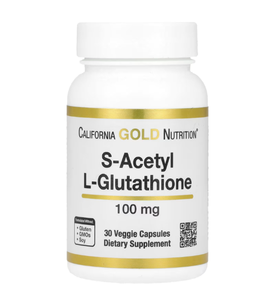 California Gold Nutrition, S-Acetyl L-Glutathione, 100 mg, 30 Veggie Capsules in Pakistan