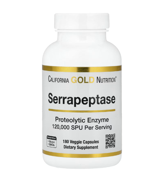California Gold Nutrition, Serrapeptase, Proteolytic Enzyme, 120,000 SPUs, 180 Veggie Capsules in Pakistan