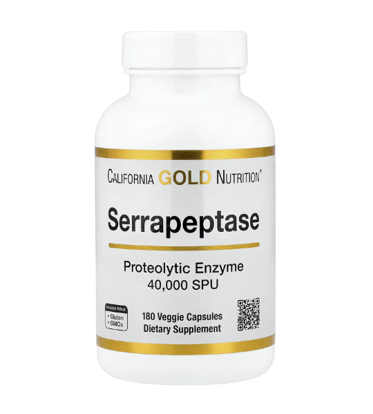 California Gold Nutrition, Serrapeptase, Proteolytic Enzyme, 40,000 SPUs, 180 Veggie Capsules in Pakistan