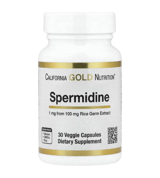 California Gold Nutrition, Spermidine, Rice Germ Extract, 1 mg, 30 Veggie Capsules in Pakistan