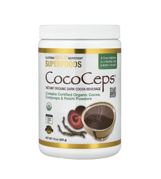 California Gold Nutrition, Superfoods, CocoCeps, Organic Cocoa, Cordyceps & Reishi, 7.93 oz (225 g) in Pakistan