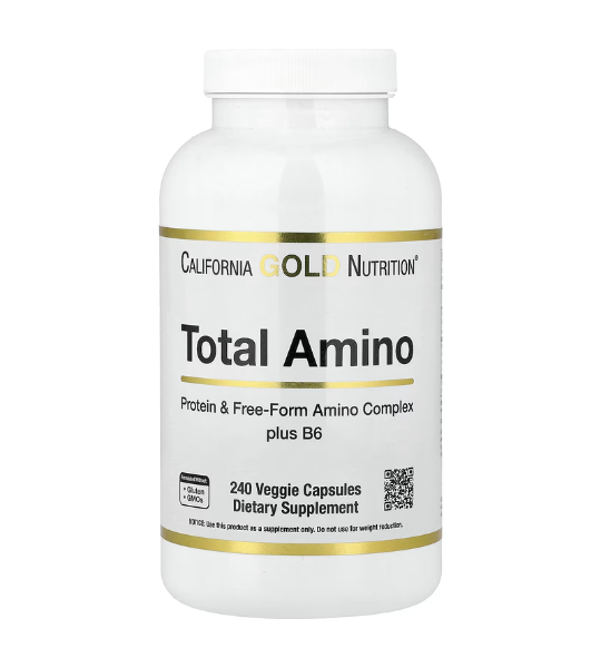 California Gold Nutrition, Total Amino with Vitamin B-6, and 20 Amino Acid Blend, 240 Veggie Capsules in Pakistan