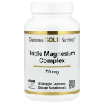 California Gold Nutrition, Triple Magnesium Complex, 70 mg, 90 Veggie Capsules in Pakistan