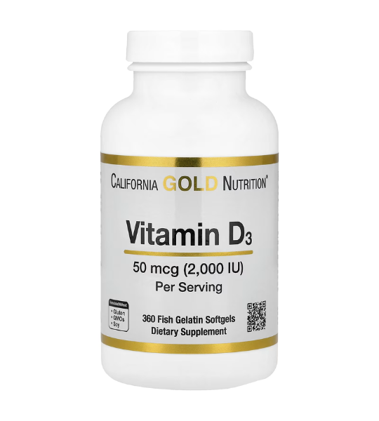 California Gold Nutrition, Vitamin D3, 50 mcg (2,000 IU), 360 Fish Gelatin Softgels in Pakistan