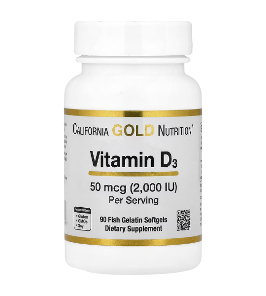 California Gold Nutrition, Vitamin D3, 50 mcg (2,000 IU), 90 Fish Gelatin Softgels in Pakistan