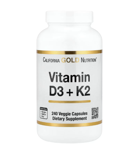 California Gold Nutrition, Vitamin D3 + K2, 240 Veggie Capsules in Pakistan