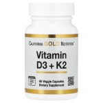 California Gold Nutrition, Vitamin D3 + K2, 60 Veggie Capsules in Pakistan