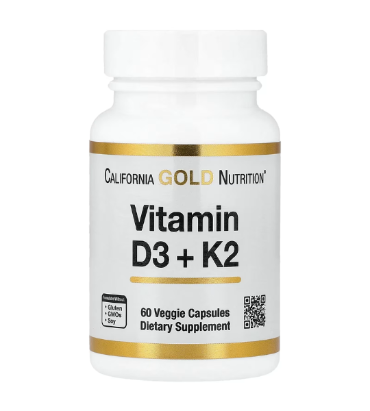 California Gold Nutrition, Vitamin D3 + K2, 60 Veggie Capsules in Pakistan
