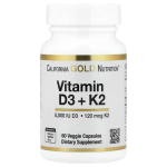 California Gold Nutrition, Vitamin D3 + K2 as MK-7, 60 Veggie Capsules in Pakistan