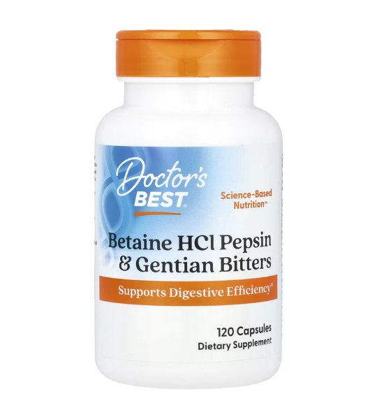 Doctor's Best, Betaine HCl Pepsin & Gentian Bitters, 120 Capsules in Pakistan
