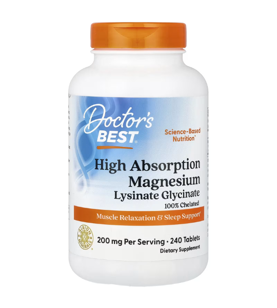 Doctor's Best, High Absorption Magnesium Lysinate Glycinate, Chelated, Albion® TRAACS®, 240 Tablets in Pakistan