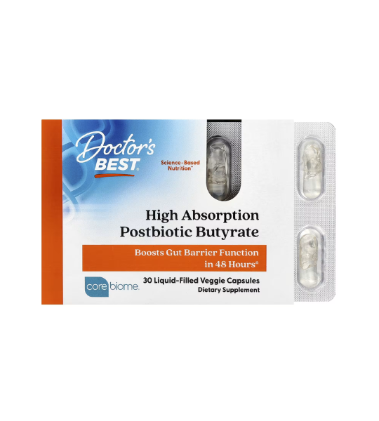 Doctor's Best, High Absorption Postbiotic Butyrate, 30 Liquid-Filled Veggie Capsules in Pakistan