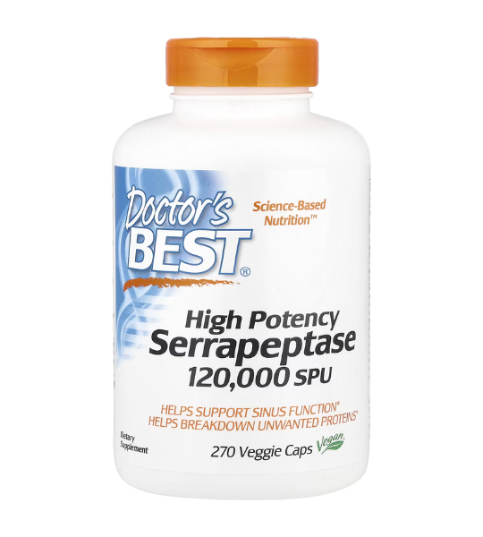 Doctor's Best, High Potency Serrapeptase, 120,000 SPU, 270 Veggie Caps in Pakistan