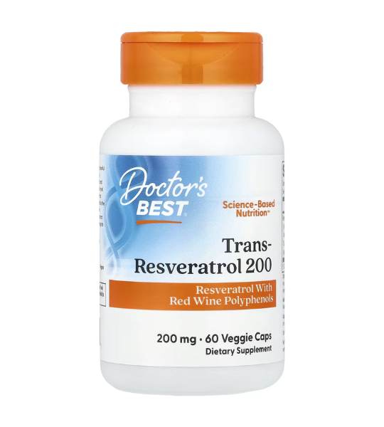 Doctor's Best, Trans-Resveratrol 200 , 200 mg, 60 Veggie Caps in Pakistan