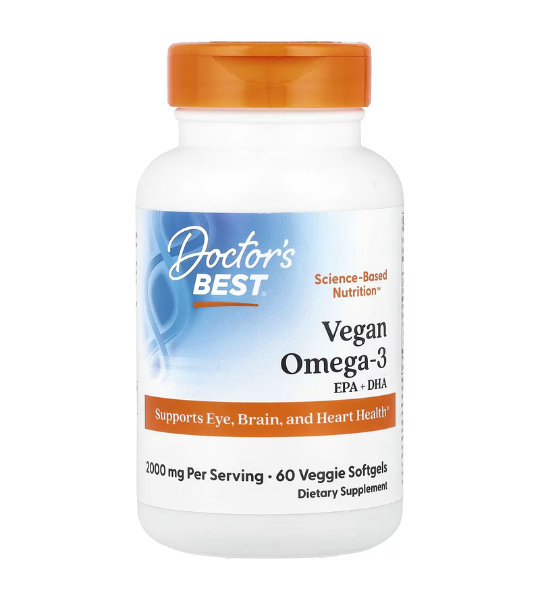 Doctor's Best, Vegan Omega-3, EPA+DHA, 60 Veggie Softgels in Pakistan
