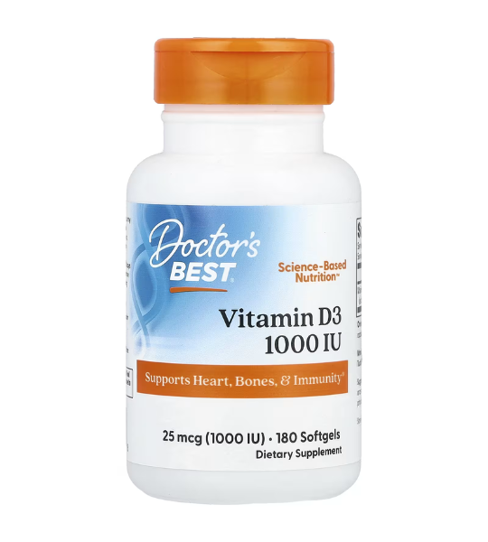 Doctor's Best, Vitamin D3, 25 mcg (1,000 IU), 180 Softgels in Pakistan