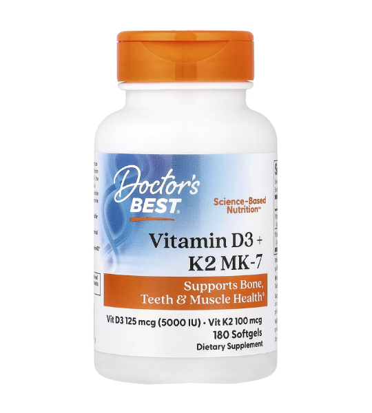 Doctor's Best, Vitamin D3 + K2 MK-7, 180 Softgels in Pakistan