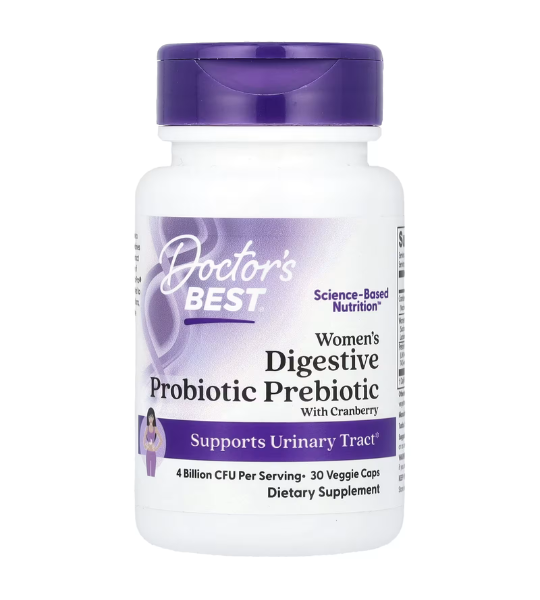 Doctor's Best, Women's Digestive Probiotic Prebiotic with Cranberry, 4 Billion CFU, 30 Veggie Caps in Pakistan