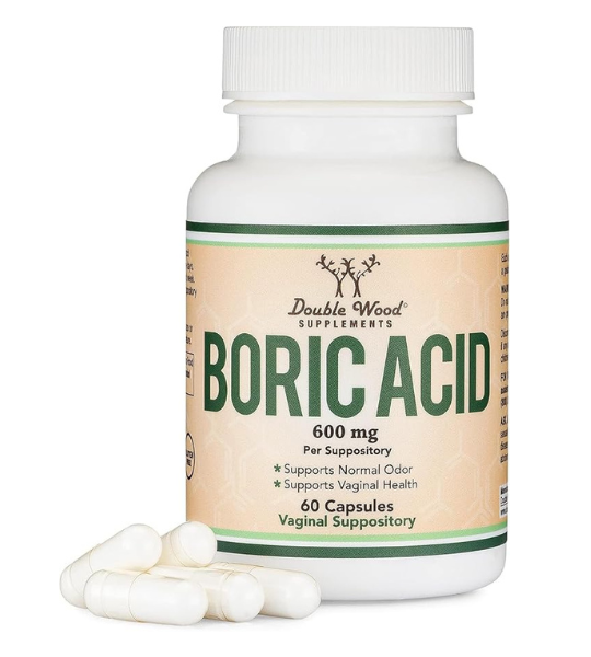 Double Wood Supplements Boric Acid 600 mg, Suppositories 60 Capsules in Pakistan