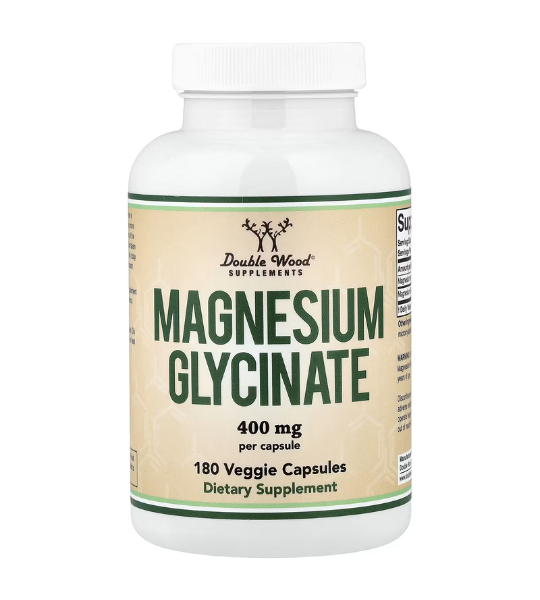 Double Wood Supplements, Magnesium Glycinate, 400 mg, 180 Veggie Capsules in Pakistan