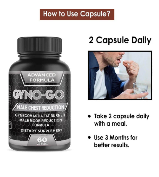 Gyno-Go Male Chest Size Reduction Capsule - Reduce Gynecomastia - 60 Caps in Pakistan