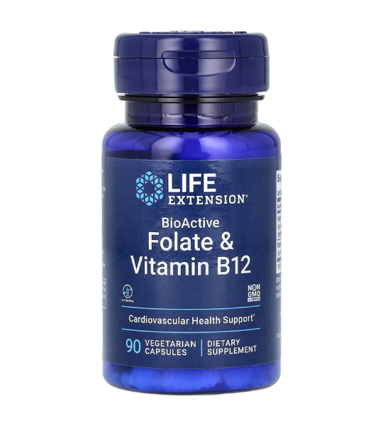 Life Extension, BioActive, Folate & Vitamin B12, 90 Vegetarian Capsules in Pakistan