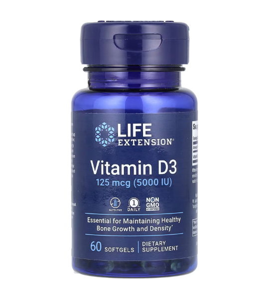 Life Extension, Vitamin D3, 125 mcg (5,000 IU), 60 Softgels in Pakistan