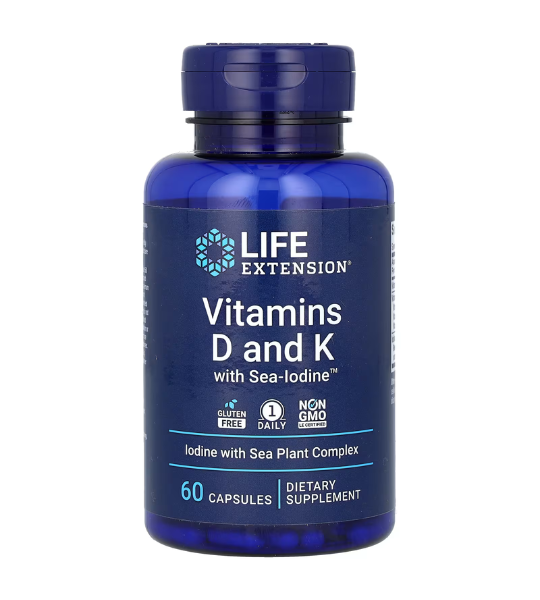 Life Extension, Vitamins D and K with Sea-Iodine, 60 Capsules in Pakistan