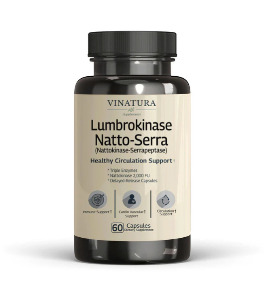 VINATURA Lumbrokinase Nattokinase Serrapeptase 60 Capsules in Pakistan