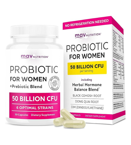 MAV Nutrition Probiotics For Women 50 Billion CFU 30 Capsules in Pakistan