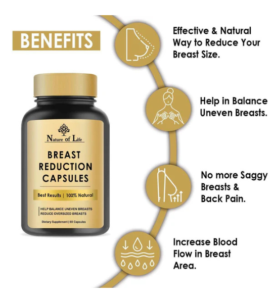 Nature of Life Breast Reduction Capsule- Reduce Breast Size Naturally - 60 Caps in Pakistan
